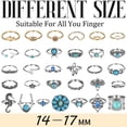 thumbnail image 2 of Juego de anillos Kigeli Vintage Turquesa, 78 unidades, chapados en plata, para mujer, 2 of 6