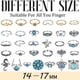 thumbnail image 2 of Juego de anillos Kigeli Vintage Turquesa, 78 unidades, chapados en plata, para mujer, 2 of 6