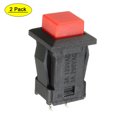 thumbnail image 1 of Interruptor de botón pulsador cuadrado rojo de montaje de 12 mm Uxcell SPST NO 2 paquetes, 1 of 5