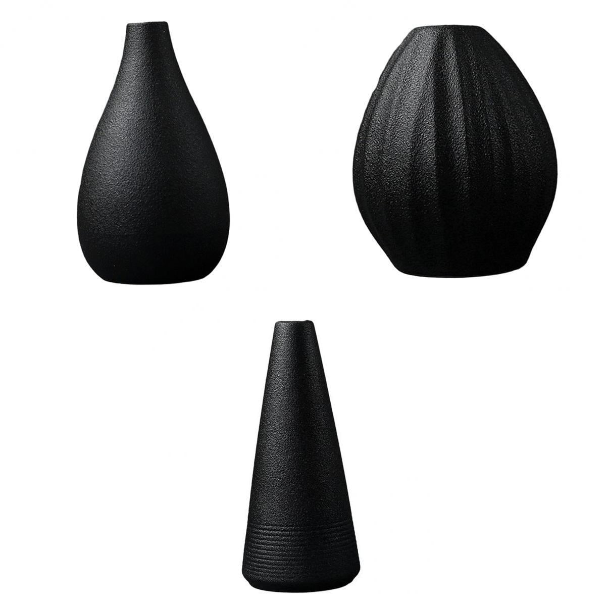 Details about   Modern Black Ceramic Flower Vase Planter Pot Centerpieces Kitchen Decoration 