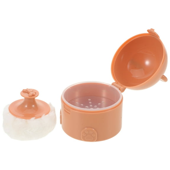 OUNONA Cute Bear Shaped Powder Puff Box, Coffee, Safe Material for Daily Use