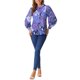 thumbnail image 2 of CAMISA DE MUJER CON ESTAMPADO FLORAL INSPIRE CHIC, CON BOTONES Y MANGAS LARGAS, BLUSA DE MODA CASUAL, TAMAÑO XS, COLOR PÚRPURA, 2 of 6