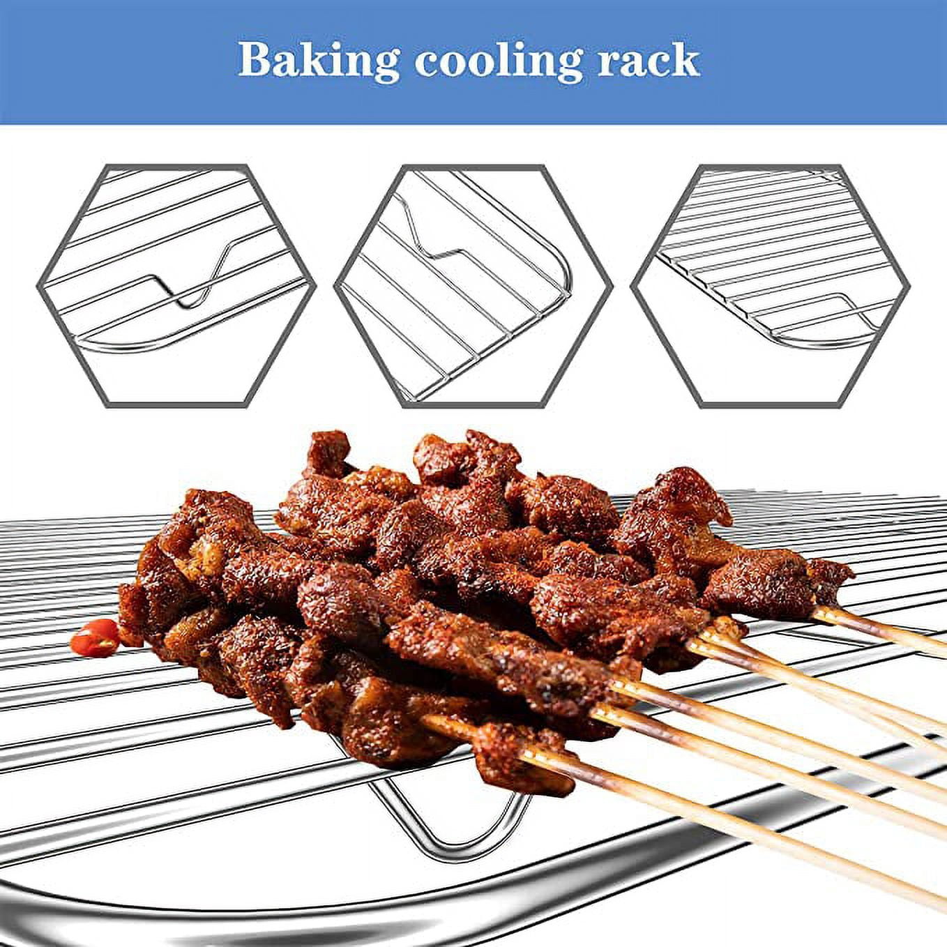 Stainless Steel Bakeware Pan Set Nonstick 16 x 12 x 1 Inch, Oven Baking Pan Cookies Sheet Tray Rack Set, Rust Resistant, Dishwasher Safe
