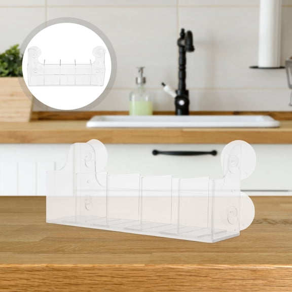 OUNONA Acrylic Tea Holder with Transparent Cup Organizer for Kitchen Drinks Storage and Display