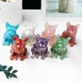 thumbnail image 2 of Bulldog Natural Crystal Stone Epoxy Resin Figurines, Collectibles Of Colorful Crystal Bulldog Ornaments, Gifts And Desktop Decor, 2 of 14