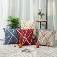 thumbnail image 5 of PiccoCasa Set of 5 Linen Square Geometric Pattern Decorate Cushion Cover, 17"x17", Multicolor, 5 of 7