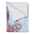 thumbnail image 2 of Dragon Soft Flannel Fleece Throw Blanket, Magic Typography in Cursive with a Pink Cartoon Animal on a Rainbow, Cozy Plush for Indoor and Outdoor Use, 70" x 90", Baby Blue and Multicolor, by Ambesonne, 2 of 5