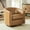 Camel, variant on Swivel Barrel Chair with Faux Leather Upholstery & Sturdy Solid Wood Base Modern, 360-Degree Rotation for Living Room and Bedroom Seating Brown