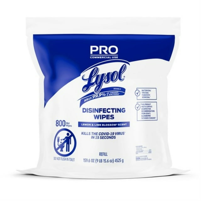 Lysol Recharge de Seau de Lingettes Désinfectantes Professionnelles