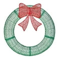 thumbnail image 2 of Pre-Lit LED Christmas Wreath with Remote & Timer, All-Weather Outdoor Holiday Decor, Easy Assembly Front Door Wreath with Red Bow, 36-Inch, Green, 2 of 8