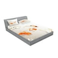 thumbnail image 2 of Ambesonne Animal Fitted Sheet & Pillow Sham Set, Traditional Spotted Koi Fish, Full, Orange Beige, 2 of 2