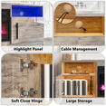 thumbnail image 6 of BOSSIN Fireplace TV Stand with 36 inch Fireplace Up to 80" TVs,LED Light Entertainment Center with Highlight Storage Cabinet for living room, 6 of 7