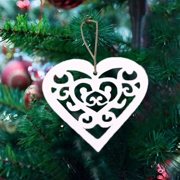 10 Pieces Valentine's Day Wooden Hanging Ornaments Heart Shape Decor Souvenir Gift for Tree Home Party Decorations Holiday Craft