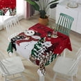 thumbnail image 3 of Red Christmas Tablecloth Square Table Cloth 60x60 , Waterproof Tablecloth Outdoor Table Cloth, Snowman Snowflake Xmas Tree Washable Table Cover for Kitchen Dining Party, 3 of 8