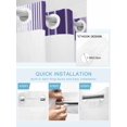 thumbnail image 5 of No Hook Cloth Fabric Shower Curtain with Snap in Liner, Purple Ombre Stripe Waterproof Shower Curtains Set with See Through Top Window, Farmhouse Simple Striped Bath Curtains Shower 72"x84", 5 of 6