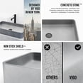 thumbnail image 4 of Vigo Vgt2077 Sterling 14" Concrete Vessel Bathroom Sink - Black, 4 of 7