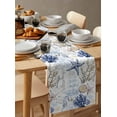 thumbnail image 3 of Blue Brown Coastal Table Runner Summer Beach Nautical Coral Starfish Tablerunners 13 x 90 Inch, Table Decorations Tabletop Scarf for Summer Gathering Holiday Farmhouse Kitchen Dining Decor, 3 of 6