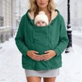 thumbnail image 2 of CAUYDY Women's Fleece Zip Up 3 in 1 Maternity Baby Wearing Hoodie Sweatshirt Jacket, 2 of 9
