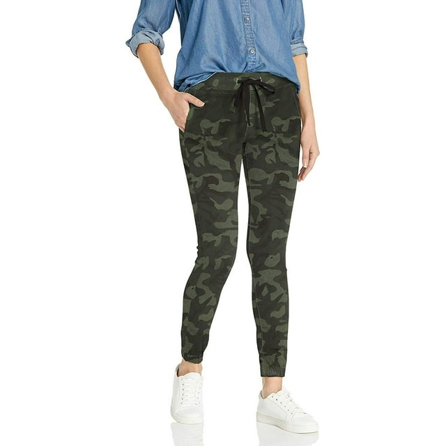 Cover Girl Junior's Pull On Camo Solid Mid Rise String Jogger Fit Sporty Active, Yellow Tie, 5