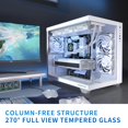 thumbnail image 2 of Funda para PC MUSETEX Y6 ATX Mid Tower con 3 ventiladores de 120 mm, color blanco, 2 of 6