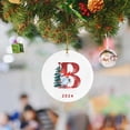 thumbnail image 4 of SLYNSHome Christmas 26 Letters Ornaments 2024 New,3.1 Inch Xmas Personalized Round Initial Sign Hanging Pendant with Snowman Pattern for Tree Party Christmas Home Decoration (B), 4 of 7