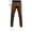 Brown, variant on European Solid Color Splicing Pocket Elastic Straight Leg Pants For Men Casual Loose Trend Foreign Trade Sports Pants,Size L