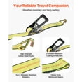 thumbnail image 6 of VEVOR Wheel Chock Tie-Down Kit, Deck-Style Trailer Tie Down Strap, Car Tie Down Kit with J-Hook, Break Strength 10009 lbs & Working Load 3333 lbs Motorcycle Tie-Down System for SUVs, Trailers, Trucks, 6 of 9