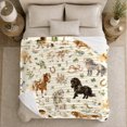 thumbnail image 5 of Pastoral Horses Floral Wreaths Cream, Rustic Farmhouse Horse Scene, Warm Flannel Blanket for Ranch House and Living Room, Horse Lovers Friendship Gift, Rustic Home Decor, 5 of 9