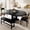 Black, variant on 5-Piece Round Dining Table Set for 4-6,59" Extendable Dining Room Table Set with 2 Ergonomic Chairs & 2 Benches,Oval Modern Kitchen Table with Metal Frame & MDF Board,Space-Saving,Walnut
