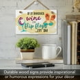 thumbnail image 4 of CounterArt "If It Involves Wine" Hanging Wood Wall Sign 9.5” x 5.75”, 4 of 7
