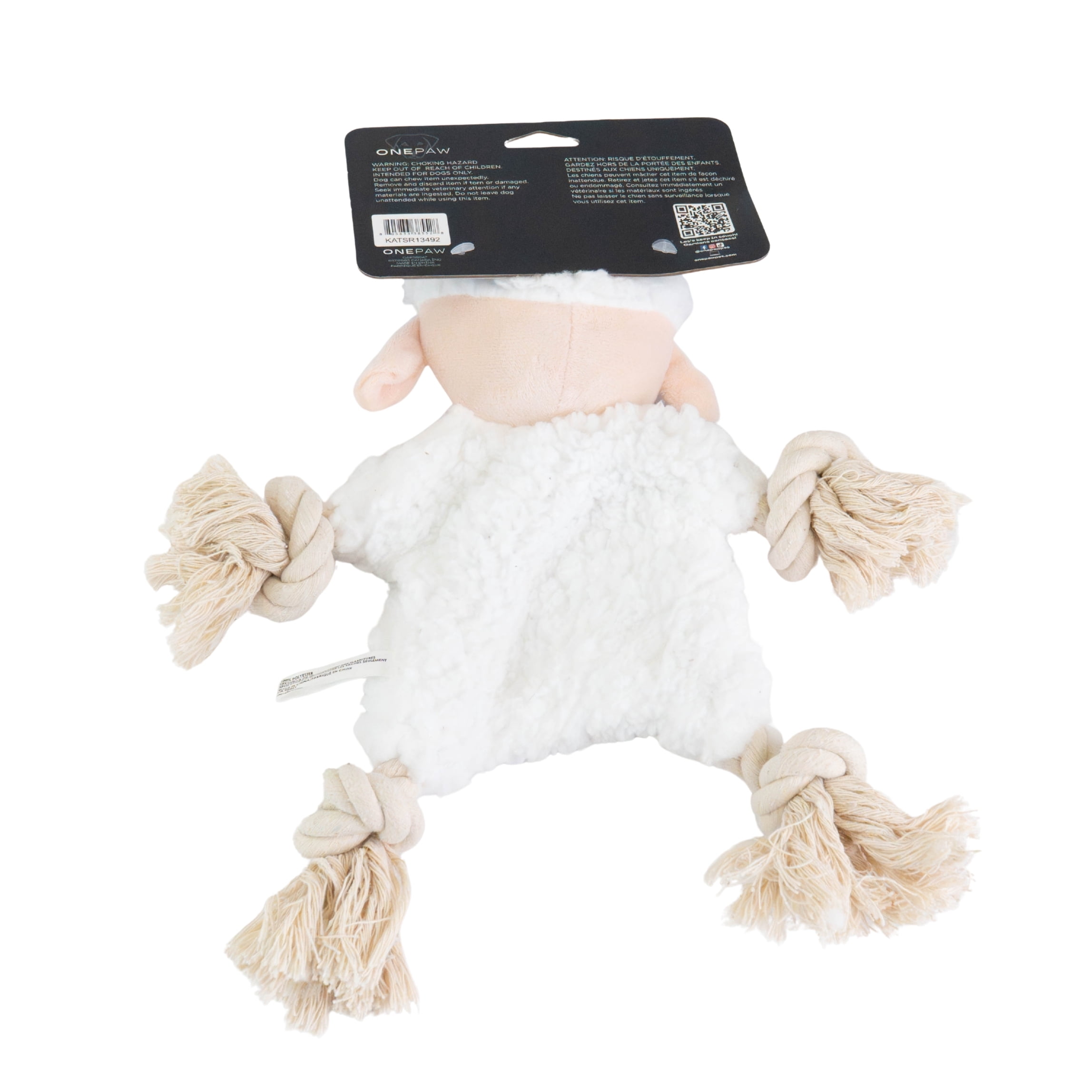 One Paw, Un Jouet en Corde pour Chien en Forme de Patte avec un Squeaker et des Coutures Durables