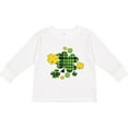 thumbnail image 3 of Inktastic St. Patrick's Day Plaid Green and Yellow Shamrocks Boys or Girls Long Sleeve Toddler T-Shirt, 3 of 5