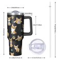 thumbnail image 2 of OBREWU Cute Cartoon Corgi Tumbler with Handle and Lid,Cute Cartoon Corgi 40oz Double Wall Vacuum Insulated Tumbler,Cups Gift for Women and Men, 2 of 7