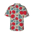 thumbnail image 3 of Balery Tomato Print Men's Hawaiian Shirts Short Sleeve Beach Shirt Relaxed Fit Vacation Button Down Shirts-3X-Large, 3 of 9