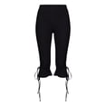 thumbnail image 4 of RUTAYY Women's Pants Fashionable Casual Solid Color Tie Waist Capri Bottom Everyday Casual Wear Beach Vacation Trousers, 4 of 6