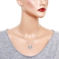 thumbnail image 2 of Snowflake Pendant Necklace Rhinestone Crystal Rhodium Plated 17 Inch Snake Chain J0415-AQ, 2 of 3