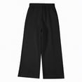 thumbnail image 6 of kpoplk Teen Girls Sweatpants Wide Leg Drawstring Baggy Pants Straight Leg Athletic Trousers with Pockets Size 5-14(Black,4-6 Y), 6 of 6