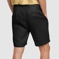 thumbnail image 4 of Pantalones de Hombre Elástico Cintura Músculo Casual Imitación Algodón Lino Textura Atado Cinco Cuartos de Pantalones Cortos, 4 of 9