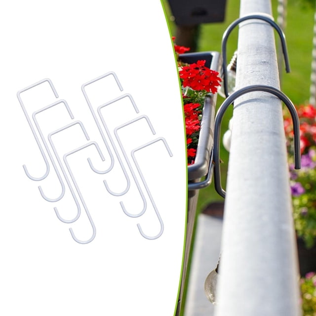 8 ganchos para , colgadores de plantas, colgadores portátiles para postes de piscina, ganchos para patio, para , comederos para pájaros y blanco 15cm
