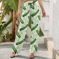 thumbnail image 6 of Wide Leg Pants Woman, Green Cucumber1 High Waist Knot Palazzo Pants for Women, Elastic Sweatpants Yoga Lounge Pants Trousers with Pockets Fall Pants for Women 2024, 6 of 6