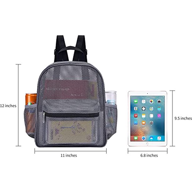 Mini mesh backpack, clear mesh backpack for commuting, swimming