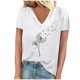 thumbnail image 1 of Camisetas de Manga Corta para las Mujeres, Impresión de Cuello en V Camiseta Casual Top Hecho de 95% Poliéster 5% Spandex para el Uso Diario de Primavera Verano, Camisetas para las Mujeres Casual, 1 of 4