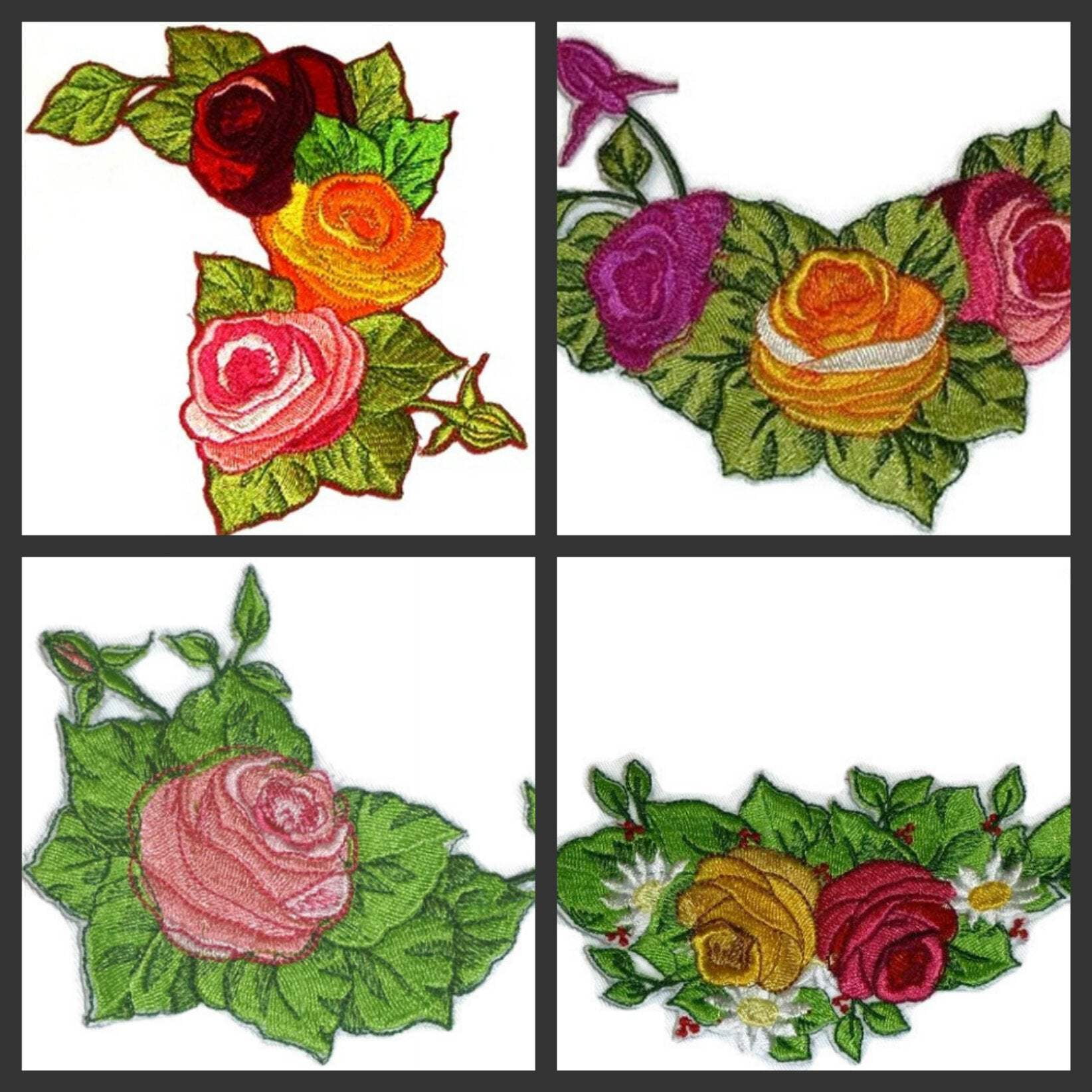Custom Romantic Rose[ Roses ] Embroidered Iron on/Sew patch [4.5"4.5"]