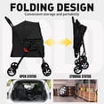 thumbnail image 3 of BestPet 4-Wheel Foldable Dog/Cat Stroller, Large Door, Vent Mesh, for Small/Medium Pets, Black, 3 of 8