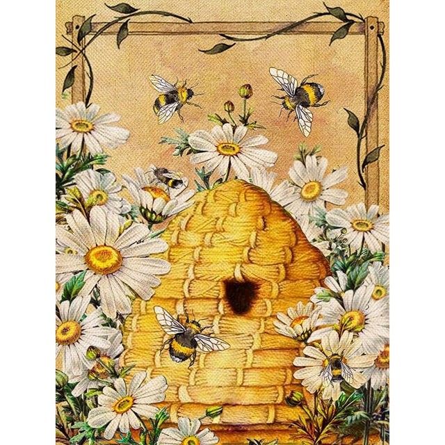 5D DIY Con Taladro Abejas en Una Diario Vintage 30x40cm