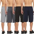 thumbnail image 5 of Essential Elements 4 Pack: Men's Active Performance Athletic Sports Workout Gym Casual Knit Basketball Shorts with Pockets Set E, Medium, m, 5 of 7