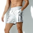 thumbnail image 3 of Men Boxers Shorts Shiny Underwear Stretch Short Pants Medium Waist Beach Shorts, 3 of 10