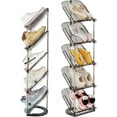 thumbnail image 1 of ERDS-Sloping Narrow Shoe Rack 5 Tiers - Free Standing Vertical Shoes Racks for Small Spaces and Corner, Shoe Storage Organizer for Entryway, Tall Slim Shoe Shelf Cabinet for Shoes and Boots, 1 of 4