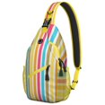 thumbnail image 1 of Geometric Rainbow Gradient Sling Bag Watercolor Abstract Design Chest Bag Versatile Wear Travel-Ready Backpack for Hiking, Climbing, Daily Commuting, 1 of 5