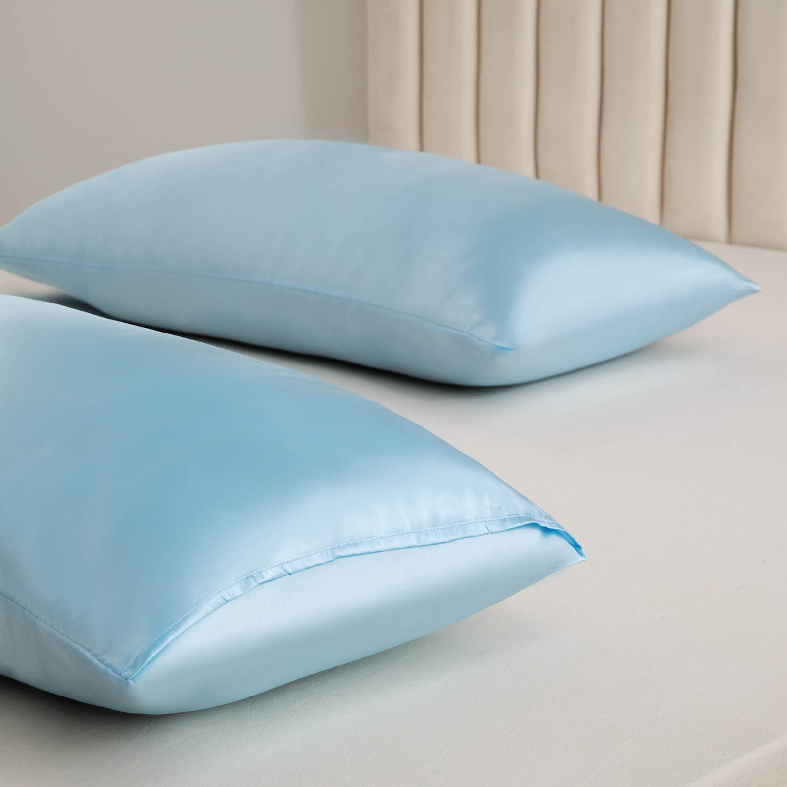 Weloille Faux Silk Pillowcase Set 20x26 in 2Pcs Envelope Closure, Beauty Sleep Pillow Cases for Hair and Skin Care, Multiple Colors Home Essentials
